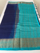 Jute silk sarees with contrast pallu & blouse MJL396