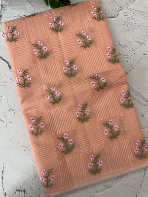Netkota embriodery saree MS1496 Peach