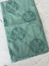Tussar chanderi cutwork saree MSTC121 GreenBlue
