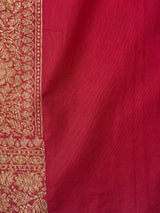 Semi katan Banarasi saree in antique zari weaving - MSKB899 MaroonRed