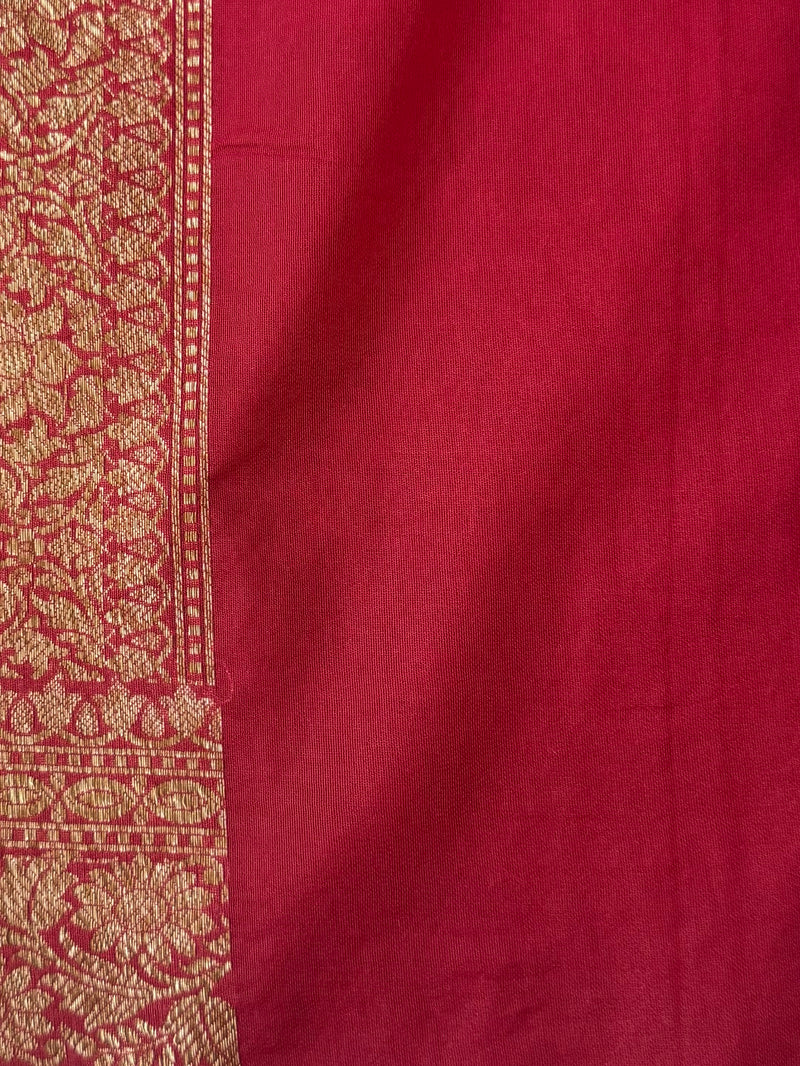 Semi katan Banarasi saree in antique zari weaving - MSKB899 MaroonRed
