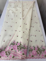 Mul chanderi embriodery saree with scalloped borders MSH176