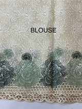Cutwork Phulkari NetKota Embroidery saree - OffWhite