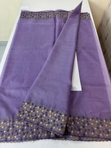 Organza saree with embroidery borders - MSH907 Purple