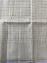 Soft silk saree with zari check weaving  MSG6162 PearlCream