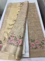 Tissue silk saree with embroidery MSH235