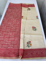 Semi silk saree with embroidery MSS456