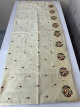 Blended tussar saree with embroidery- MSH890 Cream