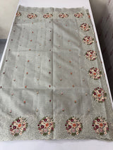 Silky kota embroidery saree MS5407 - Grey