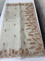 Tissue silk saree with applique work  MSH105