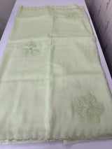 Handworked Crush Organza saree with applique work MBS676 PastelPista