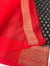 Banarasi viscose Georgette saree MKGS611- Black to Red