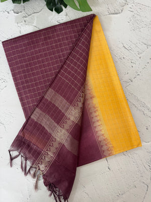 Bhagalpuri Semi tussar saree with contrast retta pattu borders and blouse -MS895(4)