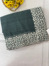 Chiffon Georgette saree with embriodery border - SRDIRR