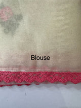 Viscose organza saree with cross stitch embroidery MS5089- PeachyPink