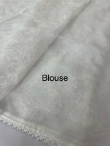 Organza saree with theead work - MSH192 White