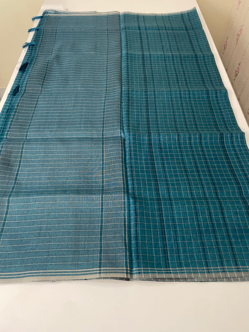 Semi silk saree in check pattern MSR699