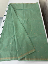 Mul chanderi applique work saree with zari buttas all over  MSH161