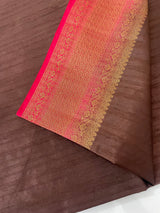 Soft silk sarees with contrast pallu & blouse MJL890