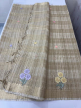 Blended tussar silk saree with zari weaving and sequence buttas MS16448