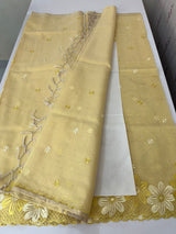 Soft Tissue kota embroidery saree MSK4660 Yellow