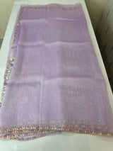 Tissue organza saree with fully worked blouse MS14176