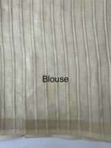 Blended soft tussar saree with cross stitch embriodery - MS8666 (2)