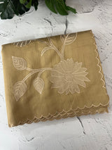 Blended Tussar silk saree with tissue applique work- MSH193 Beige