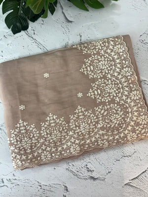 Soft Chanderi saree with  embroidery borders- MCK77