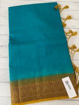 Jute silk sarees with contrast pallu & blouse MJL396