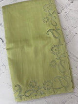 Semi tussar saree with applique borders MSH999 Green