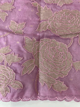 Premium Organza saree with tissue appliqué work - MMG311- MauvePink