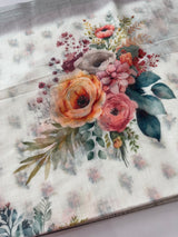 Digital printed semi Linen Saree MLS615- 20