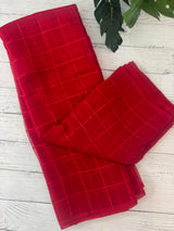 Chiffon saree in check pattern SPFWS18 Red