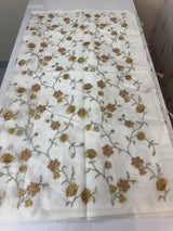 White Supernet saree with embroidery MSH153