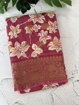 Soft Semi Chanderi saree with banarasi buttas MS9876