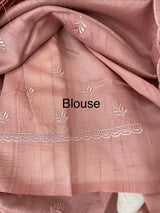 Cutwork Semi tussar saree MTSS657. NudePeach