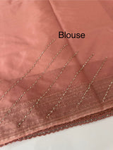 Handworked Organza saree and blouse MCW376 Peach