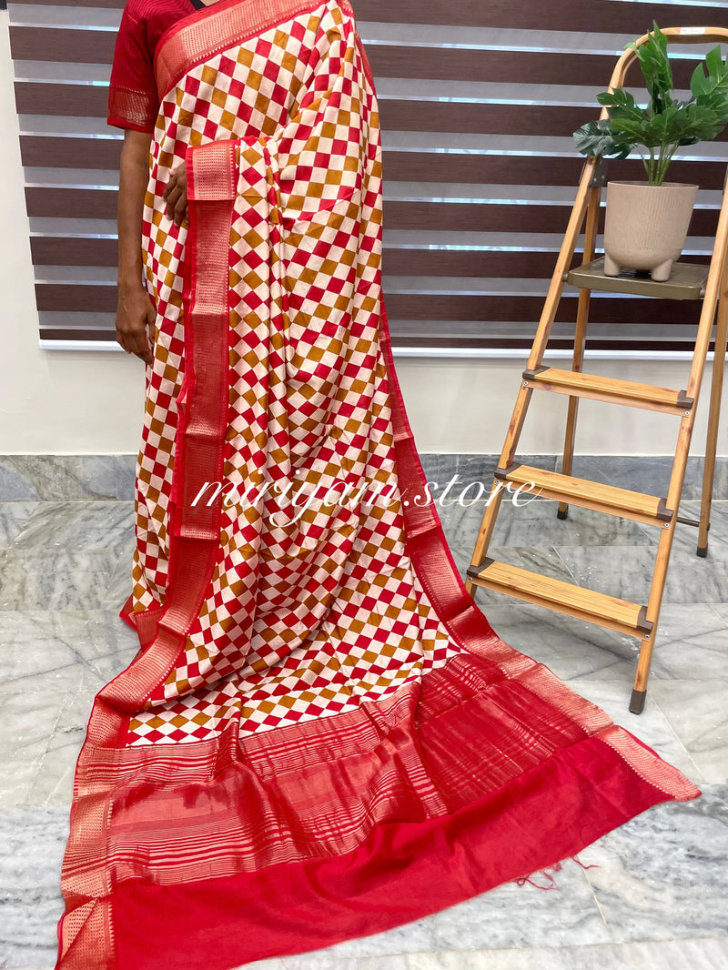 Semi chanderi saree  MCSC675