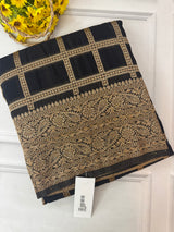 Semi banarasi Khaddi Georgette saree - MS1498 Black