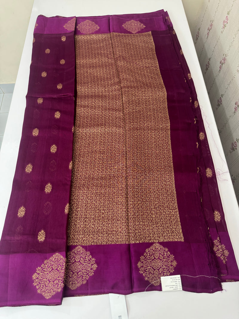 Pure Banarasi Tussar Georgette Saree  - MS44376