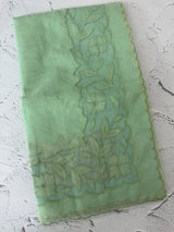 Moonga checks saree with Net Applique borders  MSH159 PistaGreen