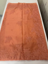 Soft organza saree with applique work - MCW225 Peach
