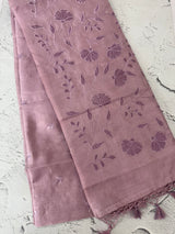 Tussar finish soft silk saree with thread embroidery MTS569