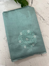 Butter silk saree with embroidery MTS569