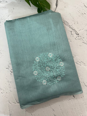 Butter silk saree with embroidery MTS569