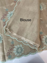 Tissue Silk cross stitch embriodery saree MS49892