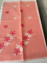 Kota checks saree with embroidery MS7699 - PeachyPink
