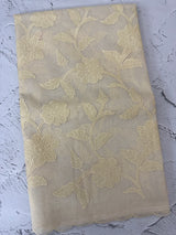 Moonga checks saree with Applique work  MSK766(3)-Ivory