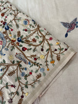 Blended tussar silk saree with hand kanta work - MS14855